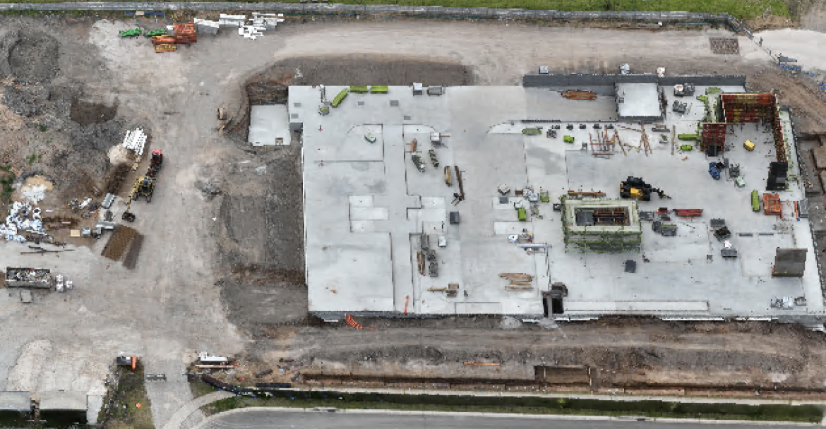 construction site drone view